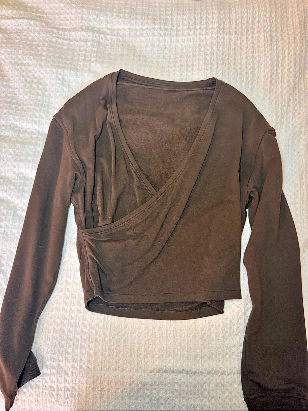 lululemon Wrap-Front Ribbed Long-Sleeve Top Brown